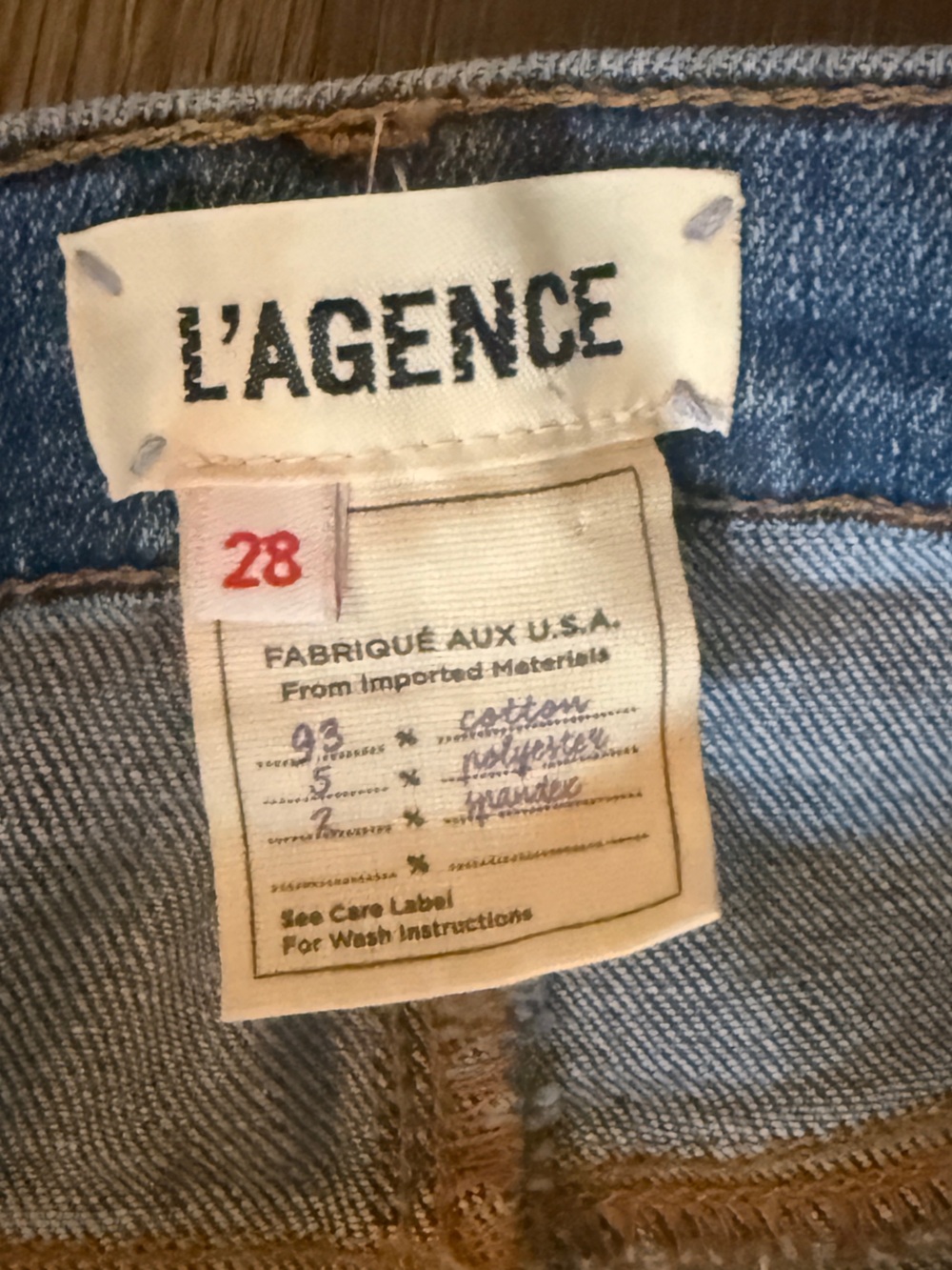L’AGENCE DARIA Distressed cropped Women’s Jeans in Light Blues size 28 - Picture 3 of 3